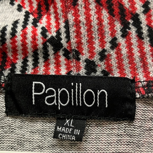 Papillon plaid tunic dress, short sleeves, red, black, gray XL - Picture 6 of 8